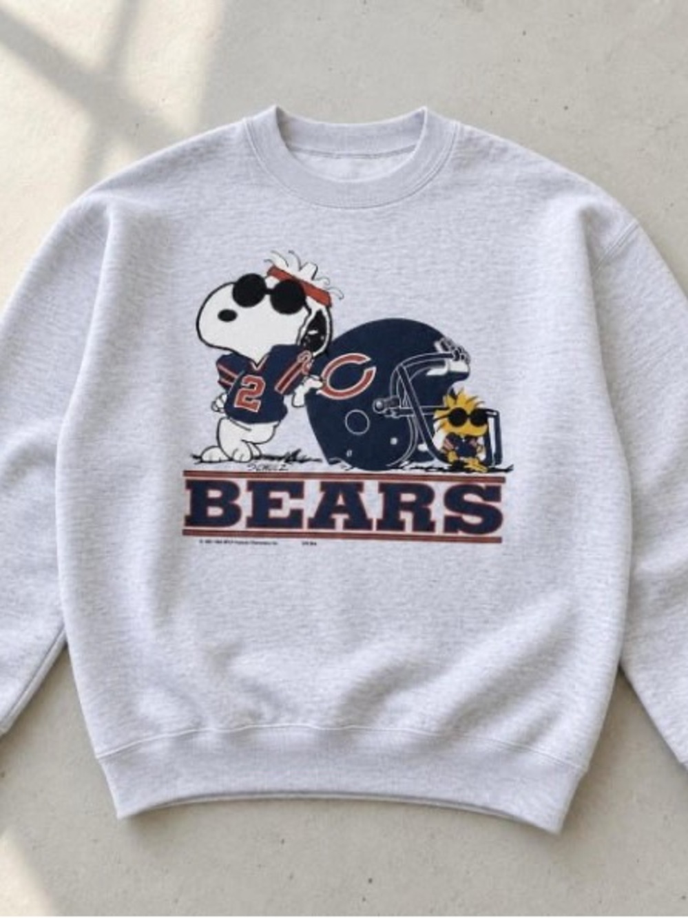 Peanuts Snoopy Chicago Bear Football Crewneck Sweatshirt